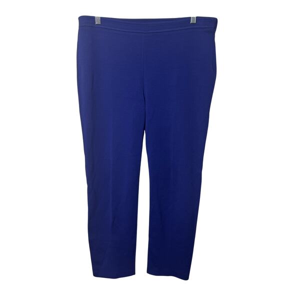 St. John Wool Blend Pants Women’s 8 Blue Pintuck High Rise Business Office Work - Picture 1 of 14
